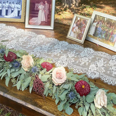 White Lace Table Runner New European and American High-end Lace Table Cloth Wedding Home Table Cloth Runners Wedding Decoration - Fashionner