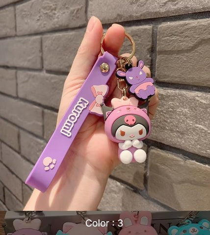 Porte-clés Mignon Kawaii Dessin animé Anime Sanrio Pendentifs Porte-clés Kawaii pour Voiture Sac à dos Accessoires Bijoux
