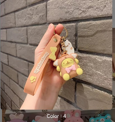 Porte-clés Mignon Kawaii Dessin animé Anime Sanrio Pendentifs Porte-clés Kawaii pour Voiture Sac à dos Accessoires Bijoux
