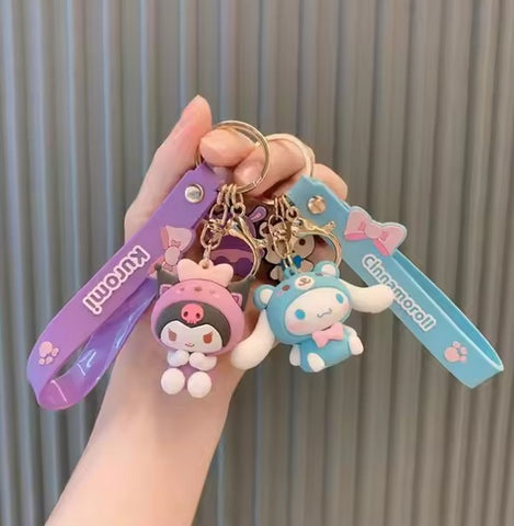 Porte-clés Mignon Kawaii Dessin animé Anime Sanrio Pendentifs Porte-clés Kawaii pour Voiture Sac à dos Accessoires Bijoux