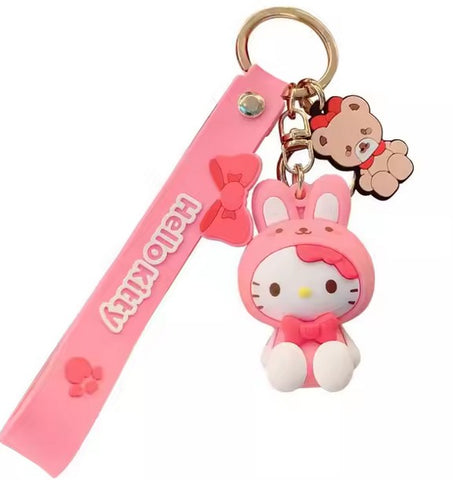Porte-clés Mignon Kawaii Dessin animé Anime Sanrio Pendentifs Porte-clés Kawaii pour Voiture Sac à dos Accessoires Bijoux