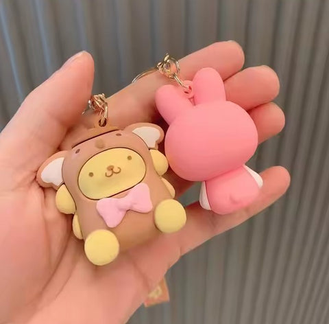 Porte-clés Mignon Kawaii Dessin animé Anime Sanrio Pendentifs Porte-clés Kawaii pour Voiture Sac à dos Accessoires Bijoux