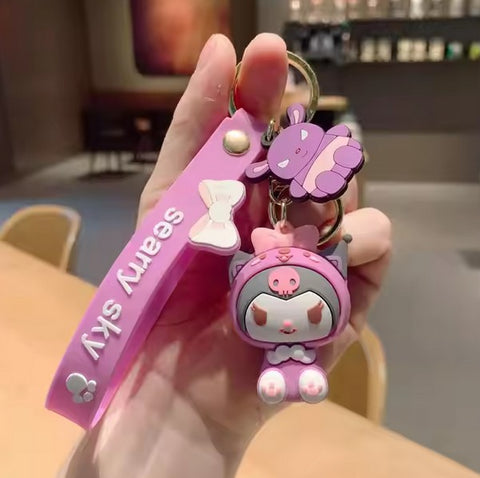 Porte-clés Mignon Kawaii Dessin animé Anime Sanrio Pendentifs Porte-clés Kawaii pour Voiture Sac à dos Accessoires Bijoux
