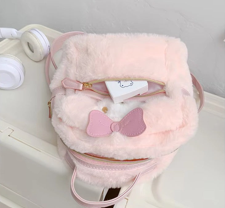 2025 High Quality Sanrios Plush Backpack Cartoon Cute Melody Cinnamon Plush Backpack Toy Girl's Gift