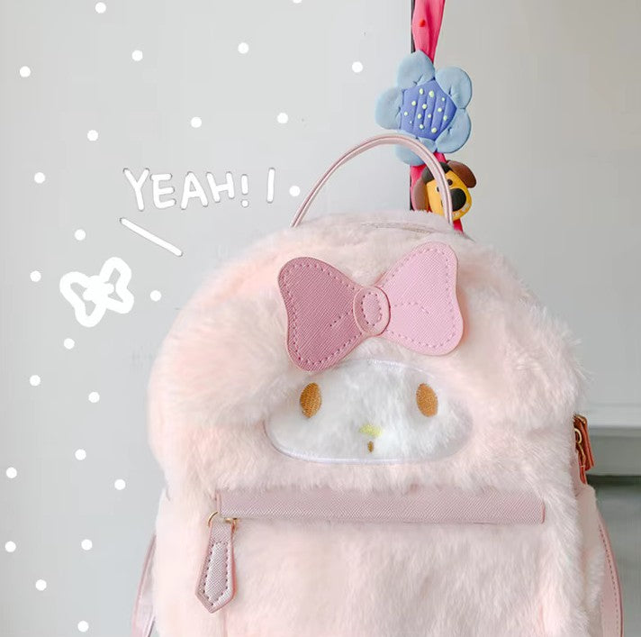 2025 High Quality Sanrios Plush Backpack Cartoon Cute Melody Cinnamon Plush Backpack Toy Girl's Gift