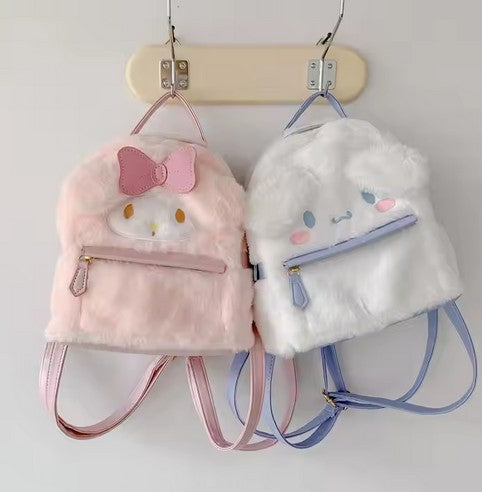 2025 High Quality Sanrios Plush Backpack Cartoon Cute Melody Cinnamon Plush Backpack Toy Girl's Gift