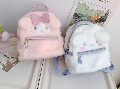 2025 High Quality Sanrios Plush Backpack Cartoon Cute Melody Cinnamon Plush Backpack Toy Girl's Gift