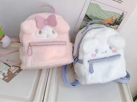 Sac à dos en peluche Sanrios de haute qualité 2025, mignon dessin animé Melody Cinnamon, jouet en peluche pour fille