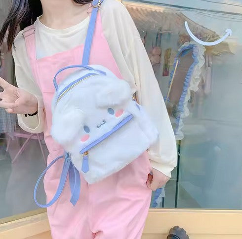 2025 High Quality Sanrios Plush Backpack Cartoon Cute Melody Cinnamon Plush Backpack Toy Girl's Gift