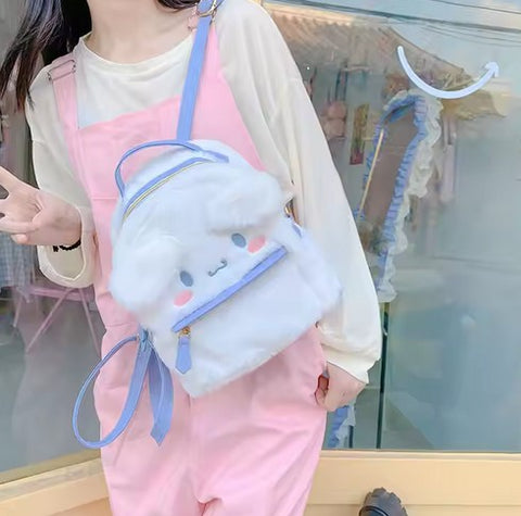 Sac à dos en peluche Sanrios de haute qualité 2025, mignon dessin animé Melody Cinnamon, jouet en peluche pour fille