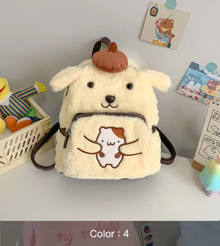 2025 High Quality Sanrios Plush Backpack Cartoon Cute Melody Cinnamon Plush Backpack Toy Girl's Gift