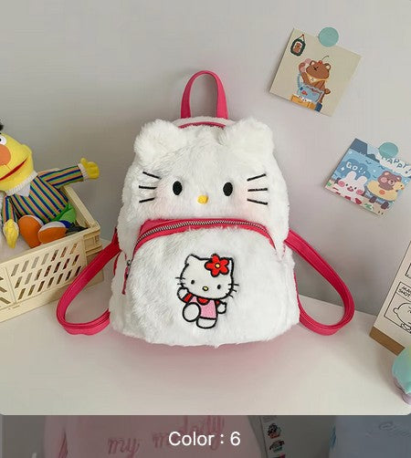 2025 High Quality Sanrios Plush Backpack Cartoon Cute Melody Cinnamon Plush Backpack Toy Girl's Gift
