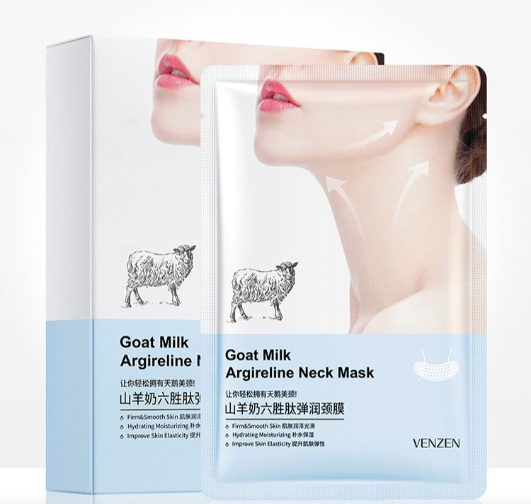 10pcs Goat Milk Hexapeptide Neck Mask Collagen Skin Care