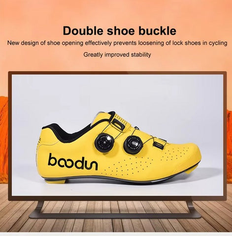 Chaussures de cyclisme professionnelles pour hommes – route et course | Respirantes et légères en fibre de carbone | Système de laçage rapide pour la vitesse et le confort