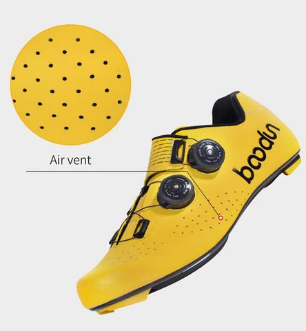 Chaussures de cyclisme professionnelles pour hommes – route et course | Respirantes et légères en fibre de carbone | Système de laçage rapide pour la vitesse et le confort