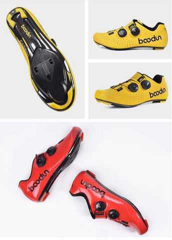 Chaussures de cyclisme professionnelles pour hommes – route et course | Respirantes et légères en fibre de carbone | Système de laçage rapide pour la vitesse et le confort