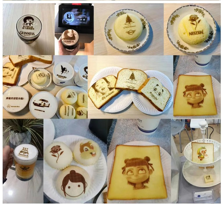 Digital Inkjet Edible Food Printing Machine Latte Art Coffee Printer Print On Cookies Coffee Bread Macarons For Restaurant Cafes
