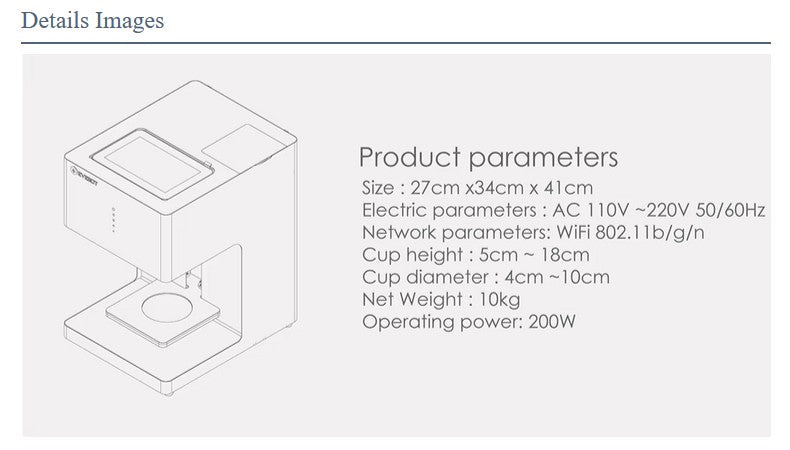 Digital Inkjet Edible Food Printing Machine Latte Art Coffee Printer Print On Cookies Coffee Bread Macarons For Restaurant Cafes