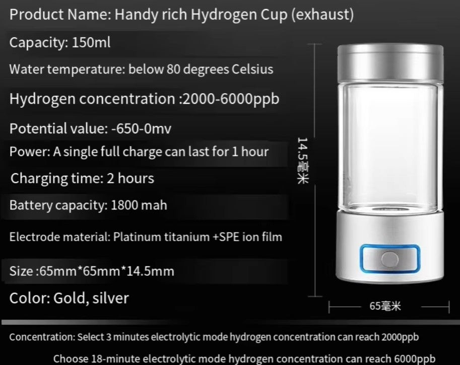 Water Ionizer - Alkaline Water Ionizer - Hydrogen Water Bottle Generator For Home Office & Home