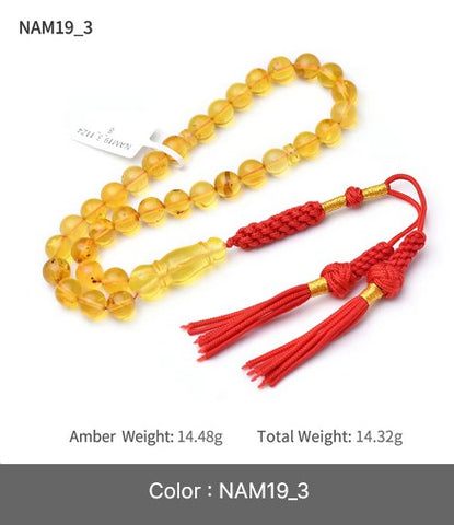 Chapelet musulman en ambre de la Baltique, perles de prière en ambre, chapelet transparent Tasbih Tesbih en ambre pour la prière musulmane, 33 perles Tasbeeh, 57 perles Tasbeeh, perles de prière musulmanes