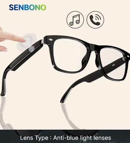 Lunettes de traduction intelligentes SENBONO E13 AI, appel sans fil Bluetooth, musique, lunettes intelligentes AI d'extérieur, lunettes de soleil de sport intelligentes