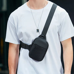 Japanese Men's Chest Bag Fashion Small Canvas Shoulder Crossbody Bags for Man Mini Cloth Sling Sport Cross Phone Male Handbag - Fashionner