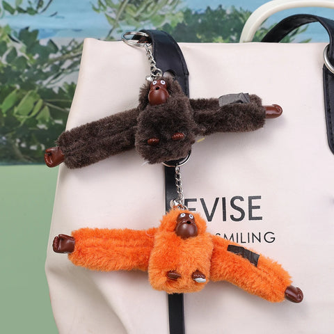 Gifts Creative Plush Monkey Keychain Gorilla Backpack Pendant Long Arm Animal Bag Pendants Key Ring Decoration Adult Child Doll Gifts - Fashionner