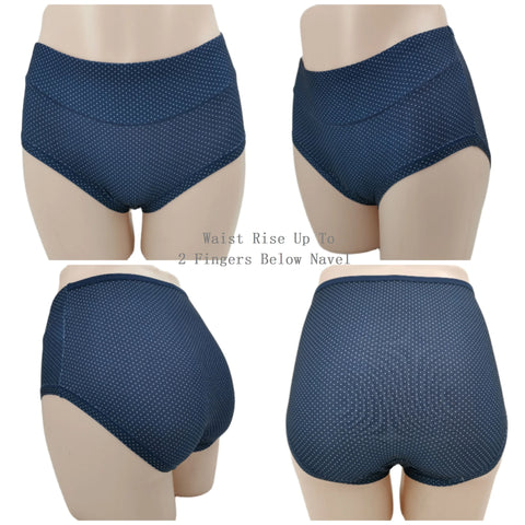 Solka Dots Women's Panties,Dots Print Woman Underwear Panti,Large Sizes Women's Briefs,Mid-waisted Woman Innerwear,Bamboo Panty - Fashionner