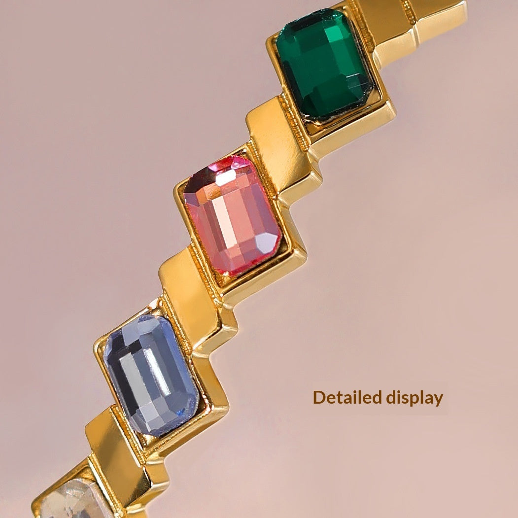 Buy Colorfast Electroplated Diamond Titanium Steel Bracelet online at Fashionner.