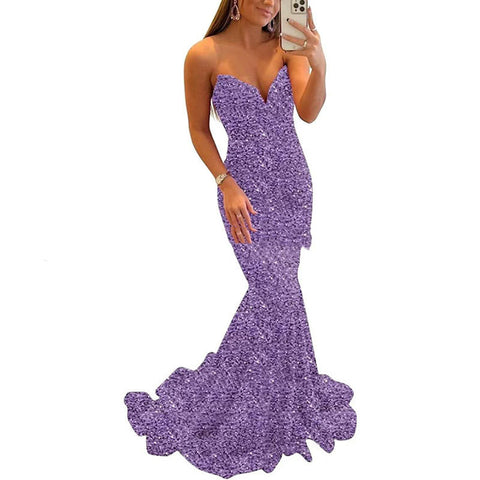 Sequin Evening Dresses For Women Formal  Long Prom Party Gowns - Fashionner