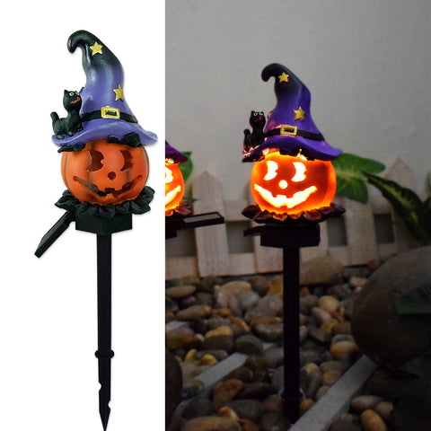 Lanterne Solaire Créative d'Extérieur pour Halloween, Citrouille, Résine, Artisanat, Lumière Décorative pour Ambiance de Fête de Jardin