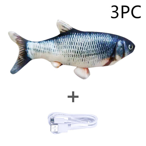 Version sans herbe à chat - Jouet électrique de simulation de poisson sauteur
