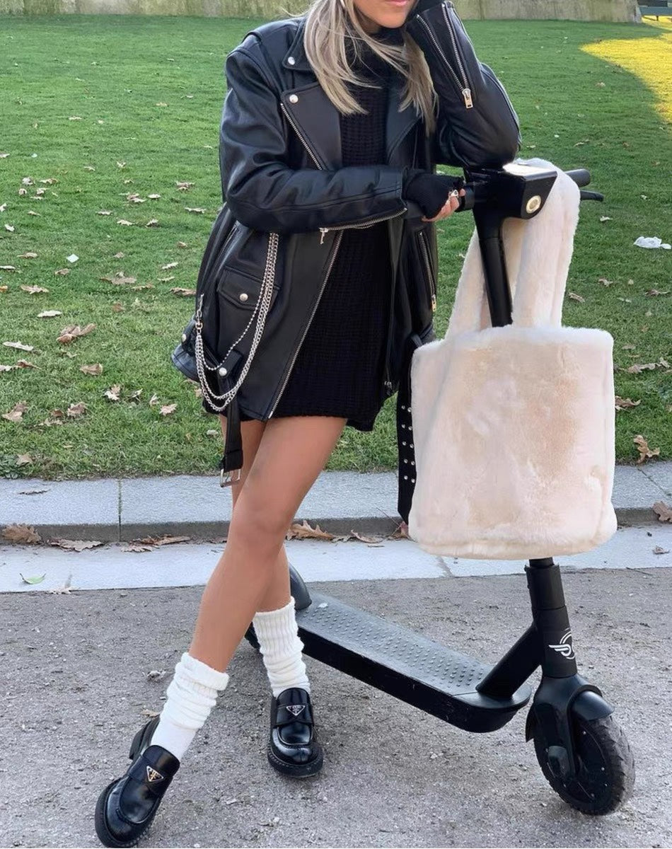 Oversized Capacity Tote Women's Plush Shoulder Tote Bag - Fashionner