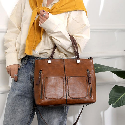 Buy Retro Large-Capacity Handbags Simple Crossbody Shoulder Bags For Women online at Fashionner