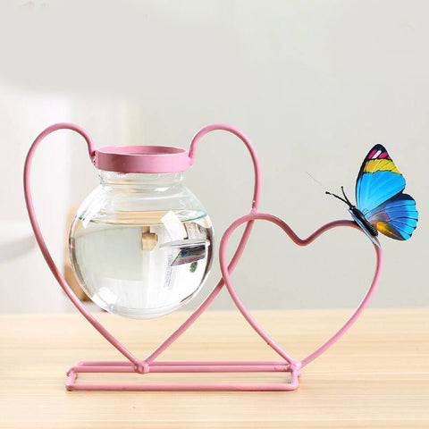 Décoration de Table Créative en Fer Forgé Vase Hydroponique