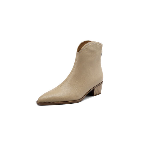 Simple Solid Color And Nude Ankle Boots For Women - Fashionner