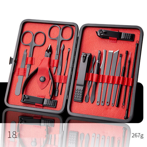 Professional Scissors Nail Clippers Set Ear Spoon Dead Skin Pliers Nail Cutting Pliers Pedicure Knife Nail Groove Trimmers - Fashionner