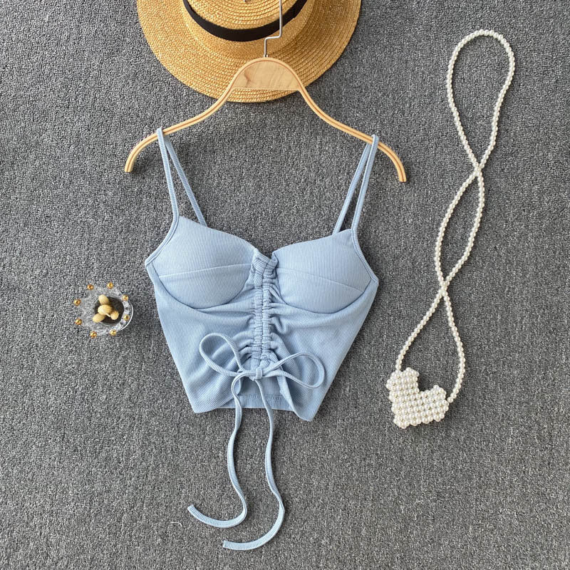 Women's Camisole Fashion Drawstring Slim Fit Vest - Fashionner