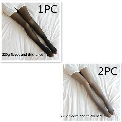 Fake Translucent Plus Size Leggings Fleece Lined Tights Fall And Winter Warm Fleece Pantyhose Women Fleece Lined Pantyhose Thermal Winter Tights - Fashionner