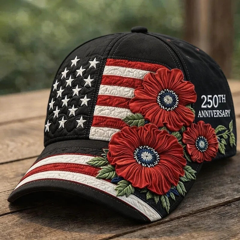 Buy America's 250th Anniversary Rose 3d Printed Baseball Cap For Daily Travel And Independence Day Celebration online at Fashionner.
