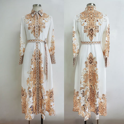 Robe trapèze à imprimé arabe pour femme musulmane