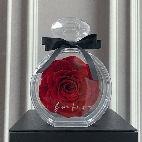 Ornements naturels de fleurs éternelles Housse transparente Boîte cadeau de roses séchées pour Noël Nouvel An Saint-Valentin Décoration intérieure