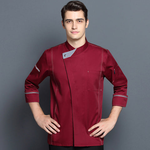 Chef Uniform Long Sleeve Concealed Button Men And Women Catering