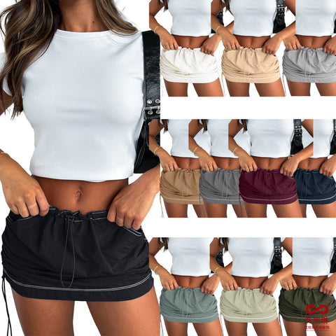 Jupe cargo athleisure à poches pour femme