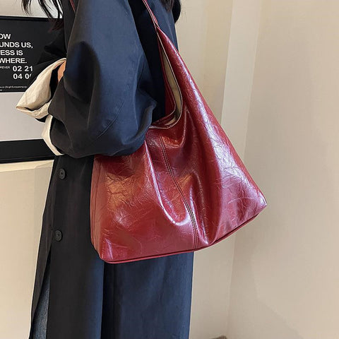 Casual Soft Leather Large Capacity Shoulder Bag - Fashionner