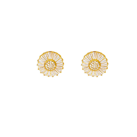 Buy Ultra-Shimmer Zircon Sunflower Stud Earrings online at Fashionner.