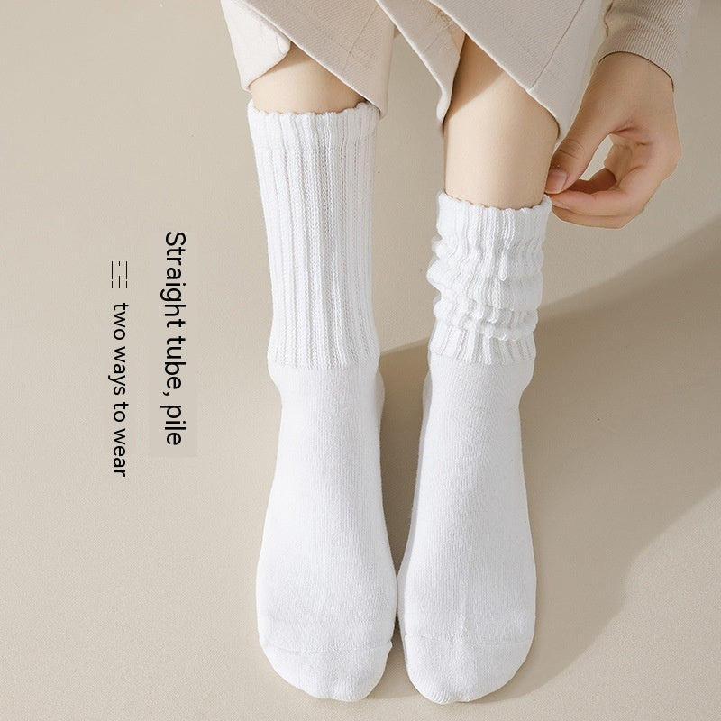 Winter Fleece-lined Thickened Middle Tube Cotton Thermal Terry Long Tube Casual Socks - Fashionner
