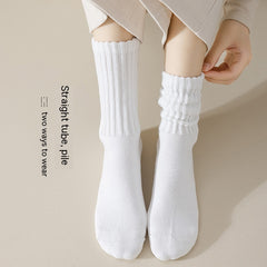 Winter Fleece-lined Thickened Middle Tube Cotton Thermal Terry Long Tube Casual Socks - Fashionner