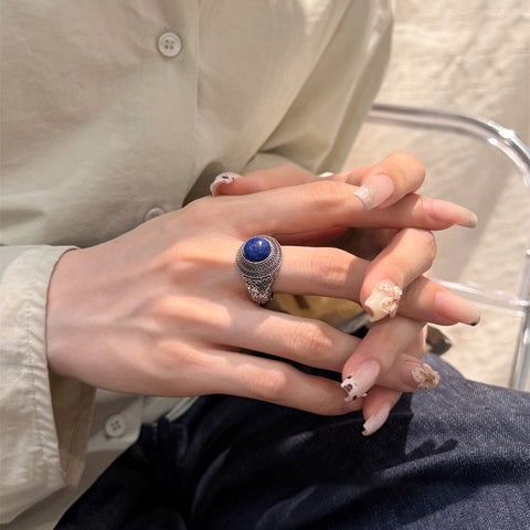 Buy Lapis Lazuli Open Adjustable Womens Ring online at Fashionner.