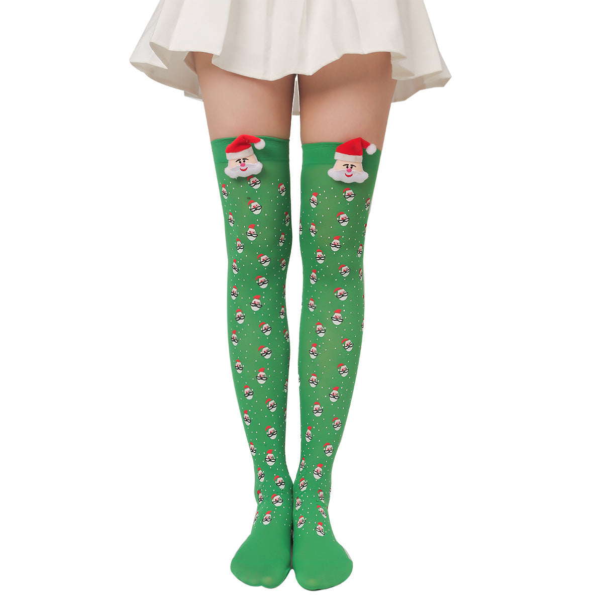 Christmas Plush Doll Knee Socks Bow Stockings - Fashionner
